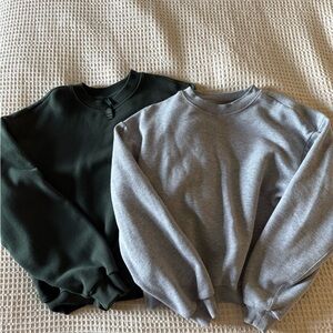 Bundle of 2 SKIMS cotton fleece crewneck sweatshirts